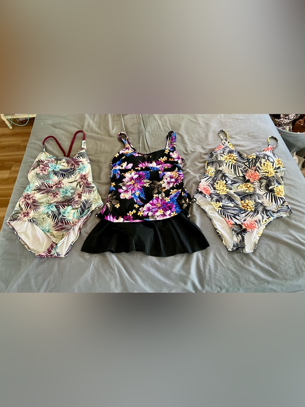 Lot of 3 Tropical One Piece Bathing Suits; Sizes XL & XXL; $40 for All OBO